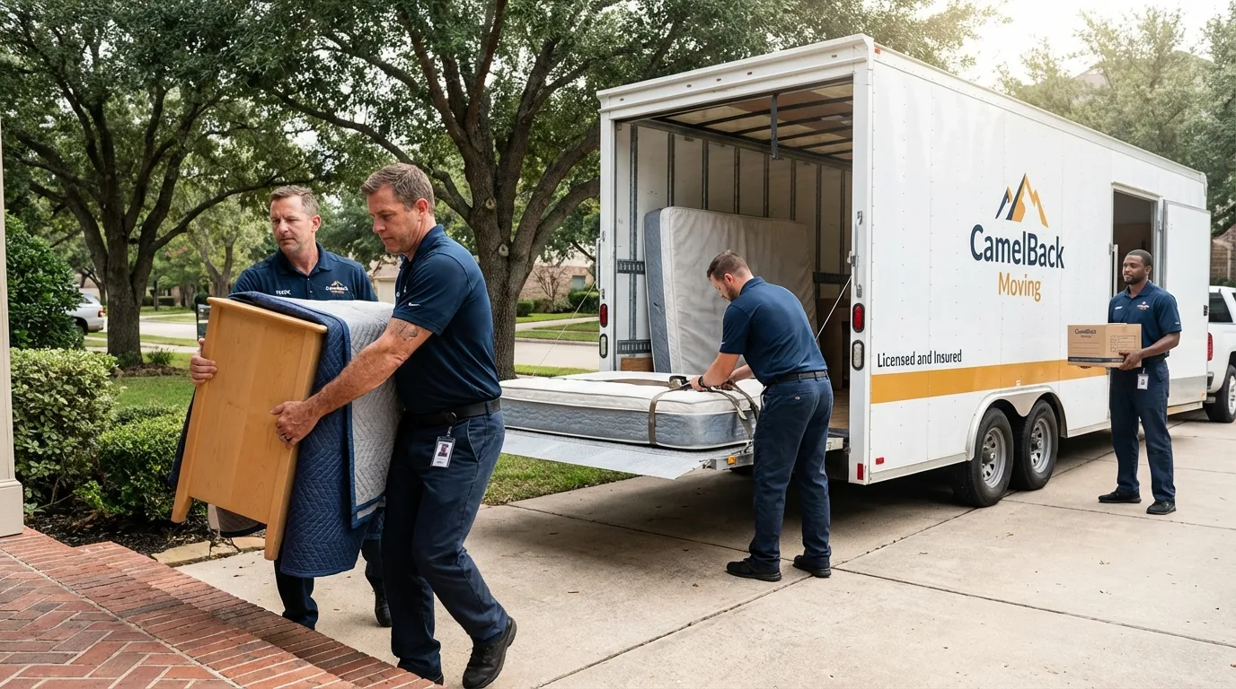 Crew loading residential truck for cross-state move from Dahlonega, GA